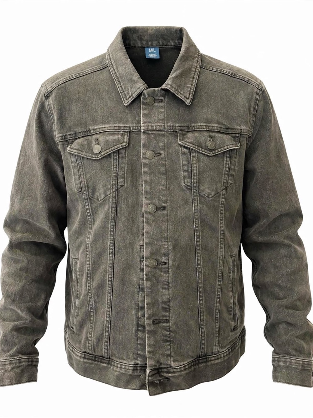 GAP Men's Washed Olive-Brown Denim Jacket